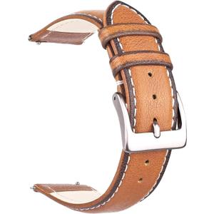 Top Grain Leather Watch Band, Quick Release Watch Strap, Choice of Width-18mm 20mm 22mm