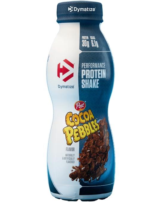 Dymatize Protein Shake, Cocoa Pebbles, 30g Protein, Meal Replacement or Pre-Workout Drink, On-the-Go Breakfast, 6.1g BCAAs, No Added Sugar, Gluten Free, Ready to Drink, 11.5 fl oz, BB Date 02/17/2026