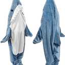 Fu Store Shark Blanket Soft Cozy Flannel Blanket Hoodie Onesie Sleeping Bag Cute Cosplay Wearable Funny Costume for Adult Kid (X-Large)