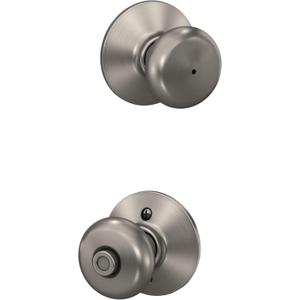 Schlage F40 PLY 619 Plymouth Door Knob, Bed & Bath Privacy Lock, Satin Nickel