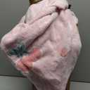 Pink Duvet Cover Queen Size, Fluffy Comforter Cover Set, Kawaii Bedding Sets for Girl Ultra Soft Cute Floral Bed Set for Kids (Pink, Queen) (Cherry)