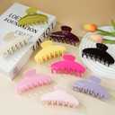 MAORULU Premium Durable Acetate Hair Claw Clips for Women Girls, 4 Inch Large Cute Jaw Clip for Thick or Thin Hair, Vintage Y2K Hair Clips, Dark Brown (Chocolate)