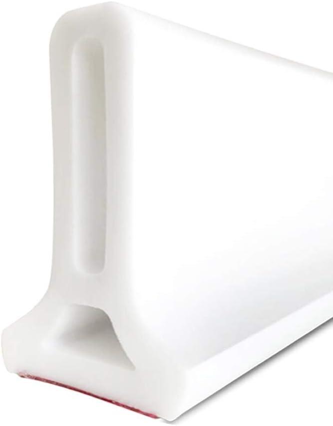 Duzzy 67 Inch Collapsible Shower Water Dam Shower Stopper Barrier and Retention System and Keeps Water Inside Threshold Dry and Wet Separation Suitable for Bathroom and Kitchen (White)