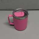 SUNWILL Insulated Coffee Mug with Lid, Travel Tumbler with Handle, 14 oz Stainless Steel Cup for Home, Office, Camping, Powder Coated Magenta