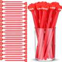Yexiya 100 Pcs Mother's Day Pens Gifts Heart Shaped Novelty Pens Ballpoint 0.5 mm Black Ink Mother's Day Favors for Coworkers Employees Students Teachers Office School Wedding Gifts (Red)