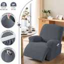 TAOCOCO Oversized Recliner Chair Covers, 1 Seater Streach Recliner Covers Soft Couch Protector Furniture Protector Covers with Elastic Chair Cover Jacquard Pattern (Grey)