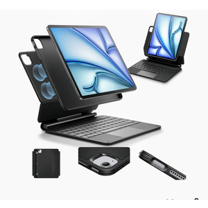 ESR iPad Air 11 Inch Case with Keyboard (M3/M2, 2025/2024) & iPad Pro 11/Air 5th/4th Gen Keyboard, Easy-Set Magnetic Stand, Portrait/Raised Modes, with Removable Protective Case, Black