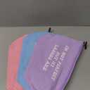 6 Pack Small Cosmetic Canvas Makeup Bags for Women with Zipper, 3 Colors and Designs (8 x 4 x 6 In) (Blue, Pink, Purple)