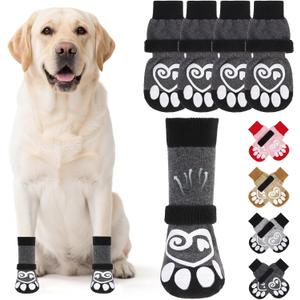 KOOLTAIL Dog Socks for Hot/Cold Pavement to Prevent Licking Paws,Dog Boots&Paw Protector for Hardwood Floors Anti Slip,Traction Control Booties for Small Medium Large Senior Dogs,XL
