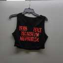LovelyWholesale Graphic Crop Tank Tops for Women Sexy Summer V Neck Tank Tops (Black)