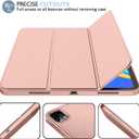 iMieet New iPad Pro 12.9 Case 2022(6th Gen)/2021(5th Gen) with Pencil Holder [Support iPad 2nd Pencil Charging/Pair],Trifold Stand Smart Case with Soft TPU Back,Auto Wake/Sleep(Rose Gold)