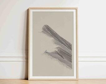 iHery Natural OAK Wood One Lost Sheep Christian Framed Wall Art, Large 16x20 in Modern Jesus Leaves the 99 Sheep Bible Verses Bedroom Canvas Art Shepherd Decor, Walnut Color For Living Room 1Pack