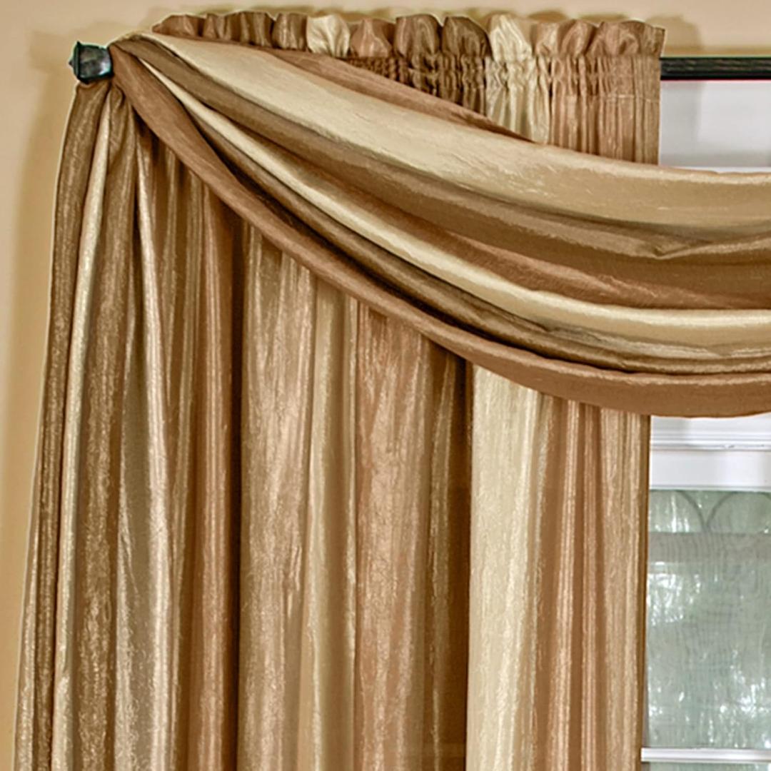 ACHIM Sheer Window Scarf Valance - 50 Inch Width x 144 Inch Length (Sandstone) - Light Filtering Polyester Curtain Scarf - Lightweight Drapes for Living Room, Bedroom & Dining Room Home Decor
