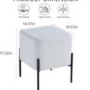 Get Set Style Square Foot Stool, Modern Vanity Stool Chair Upholstered Foot Rest Sofa Side Foot Stool Ottoman Seat for Living Room, Bedroom, Entry, Hallway, Office, 14.6"D x 14.6"W x 17.3"H