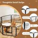 DUMOS Dog Playpen Indoor, Metal 32 Inch 8 Panels Foldable Pet Fence with Door, Outdoor Small Medium Large Dog Puppy Portable Exercise Play Pen for RV Camping, Trips, Play Yard