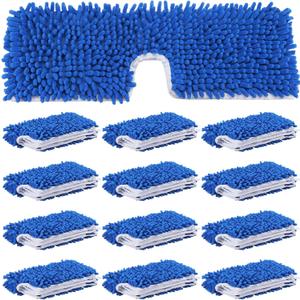 Chengu 12 Pieces Microfiber Flip Mop Refills Replacement Heads Double Sided Cleaning Pads Machine Washable Mop for Dry and Wet Kitchen Home Use
