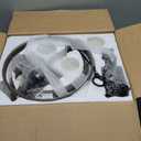 Farmhouse Chandelier, 14" Industrial Rustic Globe Sphere Orb Chandelier Wood Grain, 3-Light for Dining Room Entryway Kitchen Island Foyer