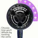 INFINITI PRO CONAIR Hair Dryer with Innovative Diffuser, Enhances Curls and Waves While Reducing Frizz, Dark Blue