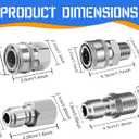 3/8 Inch Pressure Washer Quick Connect Fittings,Stainless Steel Pressure Washer couplers for Home and Commercial,Female and Male Thread,Pressure Washer Adapter-5000PSI(8 Pack)