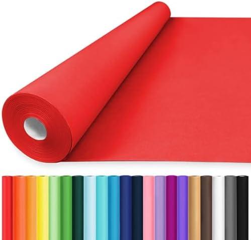 Vanhench Red Wrapping Paper 36" x 2400" (200'), Kraft Paper Roll for Bouquet Flower Wrapping, Art Crafts, Wedding, Birthday, Baby Shower,Mothers Day Gifts, Color Valentines Wrapping Paper