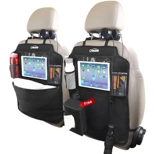 Oasser Seat Back Protector Kick Mats Car Seat Organizer Back of Seat Protector 2 Pack XL with 1 Tissue Box Clear 12.9" Ipad Holder 3 Large Car Organizers and Storage(2 Kick Mats)