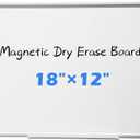 DEVELOP 12x18 Inch Magnetic Dry Erase Board with Detachable Tray, Wall Mountable Small Whiteboard for Office, Kitchen, Classroom - Silver Aluminum Frame, Hanging Hardware Included