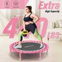 ZCMHAXJ Foldable Mini Trampoline, 40" Rebounder Trampoline for Adults & Kids, 450lbs Capacity with T-Shaped Adjustable Bar, Indoor Fitness Workout Exercise Equipment