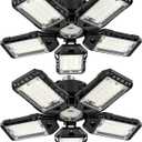 2-Pack LED Garage Lights - 160W, 16000LM 6500K with 5+1 Deformable Panels, Indoor Shop Light, E26/E27 for Garage, Warehouse, Shop, Basement