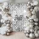 24 Pcs Silver Shimmer Wall Backdrop - 4x6 FT Silver Sequin Wall for Graduation, Anniversary & Engagement Decor