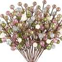 HOHOTIME 24 Pack Artificial Berry Stems Branches, Christmas Faux Holly Berries Branches Ornaments for Christmas Tree Wreath DIY Craft Decorations Holiday Home Decor