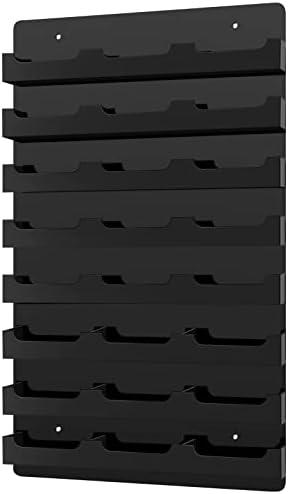 Ireer Business Card Holder for Wall Black Acrylic Business Card Holder Wall Mount Hanging Organizers Acrylic Sticker Display Stand (24 Pockets)