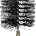 RattanView 4 Inch Double Spiral Flue Brush Round Chimney Cleaning Brush with 1/4" Npt Fitting for Chimneys Stove Pipes Cleaning Accessories