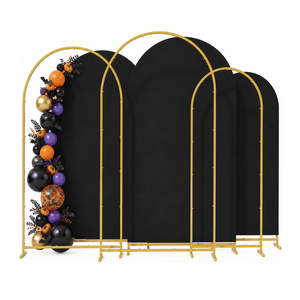 3 Pack Arch Backdrop Stand (4FT/5FT/6FT), Metal Arch Frame Stand with Cover