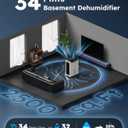 2500 Sq.ft Dehumidifier for Basement - 34 Pints, Drain Hose & Humidity Control Large Room Dehumidifiers for Home, RV, Bathroom, Bedroom - 3 Modes & 24H Timer White