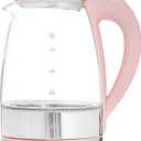 COOK WITH COLOR Electric Tea Kettle, 1.8L Cordless Hot Water Boiler, 1200W Rapid Boil, Auto Shutoff & Boil Dry Protection, BPA-Free, Sleek Countertop Design, Blush (1.9 Quarts)