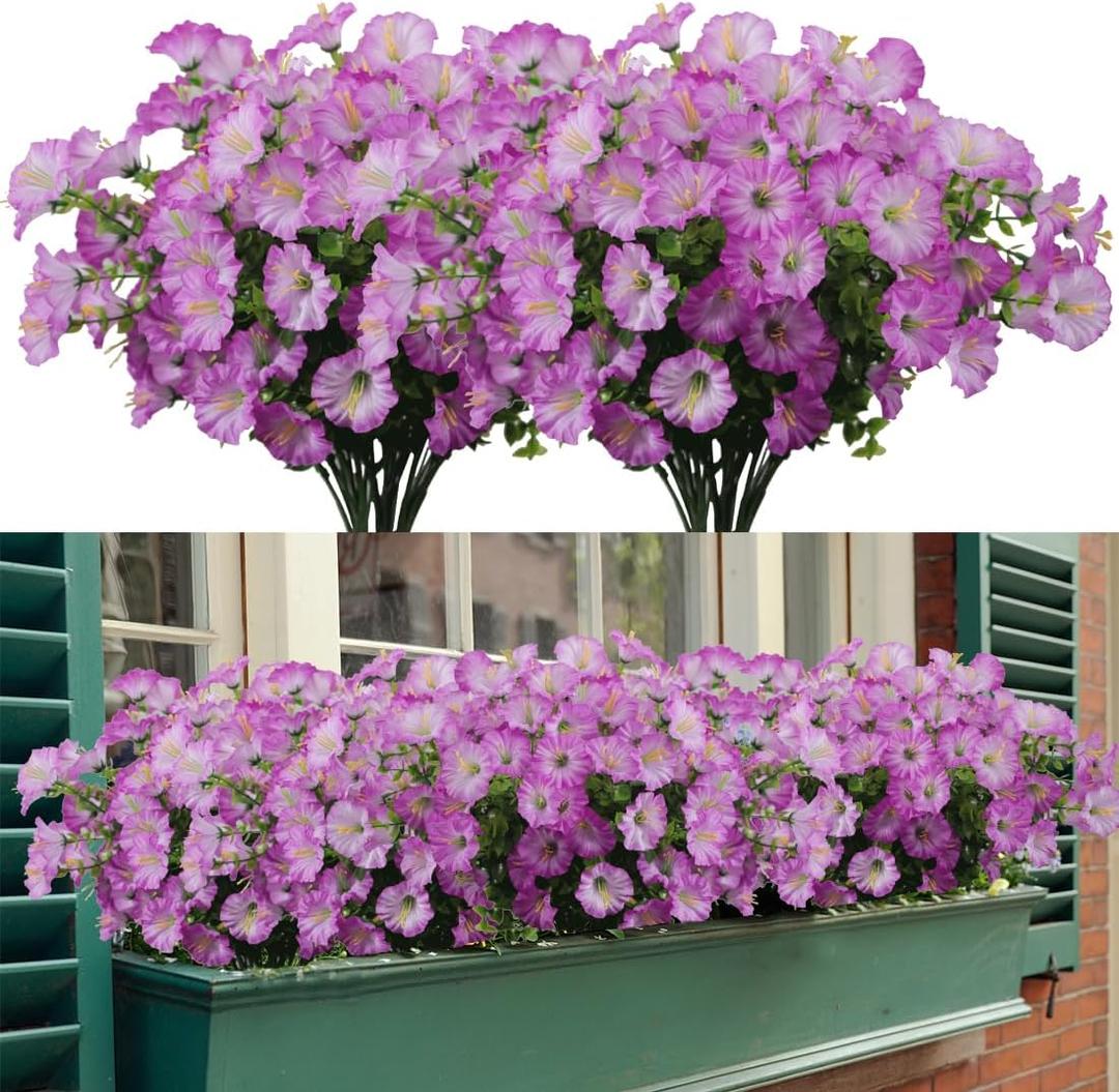 8 Bundles Artificial Butterfly Orchid Flowers, Fake Artificial Phalaenopsis UV Resistant No Fade Faux Plastic Plants for Wedding Bridle Bouquet Outdoor Home Garden Office Table Vase(Fuchsia) (Red)