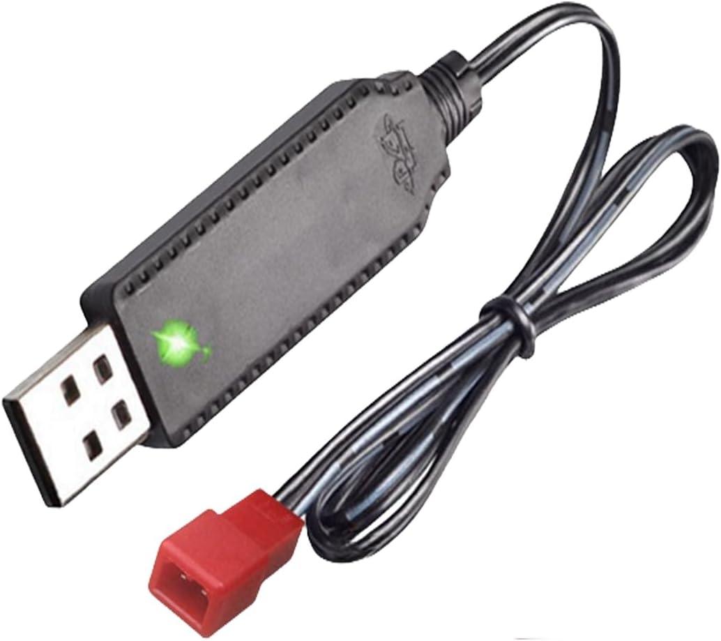 3.7V USB Charger Cable with JST Plug Compatible for RC Aircraft Helicopter/Sky Viper Drone/RC Car Toys Accessories for Universal 3.7V Lipo Battery (1) (Black)