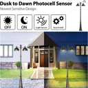 Dusk to Dawn Outdoor Lamp Post Lights with Outlet,Double-Head Farmhouse Street Light Fixture,Aluminum Exterior Black Pole Lights,Waterproof Lantern Lamp Outdoor Lighting for Garden,Patio,Pathway, 94.13-Inch