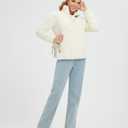 baleaf Women's Quarter Zip Sherpa Fleece Pullover Lightweight Fuzzy Winter Warm Sweatshirt with Zipper Kangaroo Pocket (White, XXL)