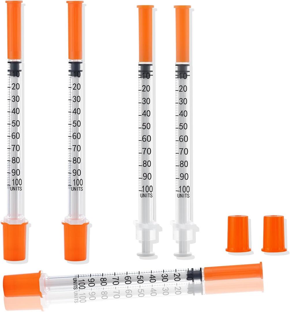 100 Pack 1ml Disposable Syringe, 27G 1cc 1/2 Inch (13mm) Lab Supplies Syringes, Individually Wrapped