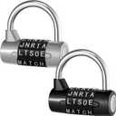 Shimeyao 2 Pcs 5 Letter Combination Lock Metal 5 Digit Lock Heavy Duty Word Gym Locker Keyless Resettable Safety Padlock for School Gym Locker Toolbox Hasp Cabinet(Silver, Black)