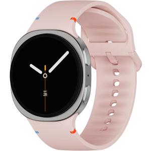 Sport Bands Compatible for Samsung Galaxy Watch 8/8 Classic Band,No Gap One Click Soft Silicone Replacement Strap for Galaxy Watch 8 40 44mm/8 Classic 46mm Men Women-6 Packs (Pink)