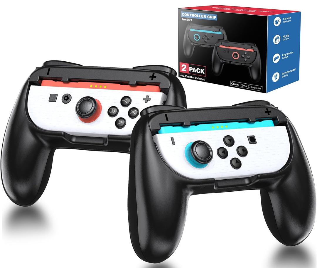 GammeefyPro for Switch 2 Joy-Con Grip (2025), Switch 2 Controller Grips for Nintendo Switch 2 Joy-Con, Ergonomic Anti-Slip Hand Grip, Switch 2 Comfort Accessories, 2 Pack (Black)