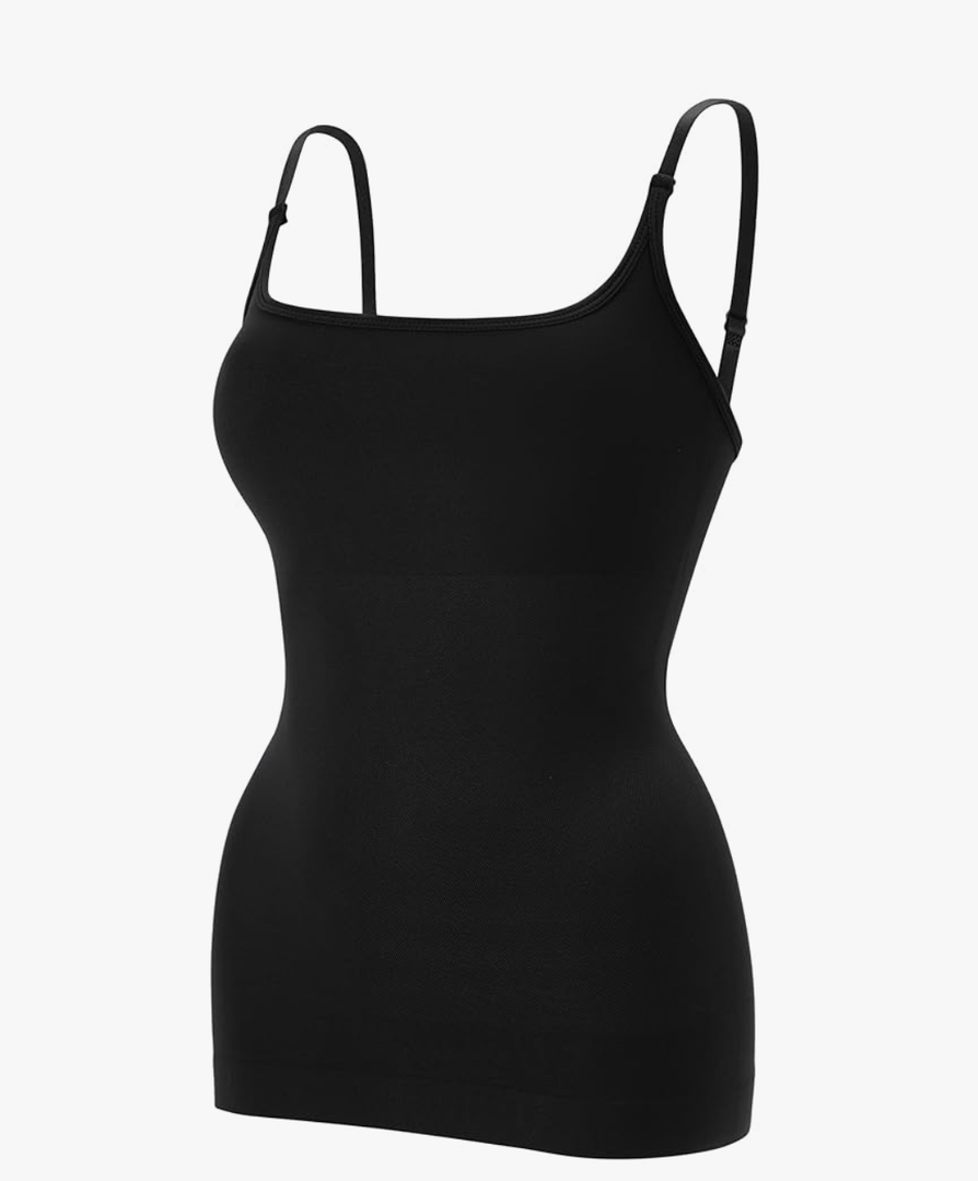 EUYZOU Women Shapewear Tummy Control Camisole Tops - Square Neck Sexy Compression Tank Tops Seamless Body Shaper, Size M