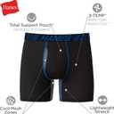 Hanes Men's Underwear Boxer Briefs Pack, 3-Pack, Total Support Pouch, Long or Short-Leg Boxer Briefs (Black, M)