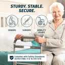 Lunderg Large Bed Assist Rail for Seniors with Motion-Activated Light & Non-Slip Bar - Easy to Install Bed Rails for Elderly Adults Safety & Post-Surgery - Helps Reduce Falls & Support Independence