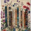 Vintage Book Blanket Gifts for Kids Girls Women,Retro Readers and Floral Throw Blankets,Soft Comfy Lightweight for Room Couch Bed Modern Reading Decor,Literary Lover 60x50in