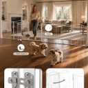 No Pawblems Metal Freestanding Foldable Dog Gate with Door, 30'' Tall