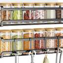 Bunoxea Spice Rack wall mounted 2 Pack, Space-Saving Spice Organizer for Spice Jars and Seasonings,Screw or Adhesive Hanging Spice Rack Organizer for Your Kitchen Cabinet,or Pantry Door (Black)