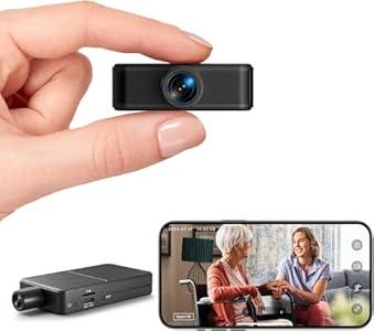 Mini Camera Wireless, 4K HD Nanny Cam, 10hr Continuous Recording WiFi Small Camera, FREE Cloud & SD Storage, No WiFi Needed Mini Camera, Motion Detection & Night Vision for Pet/ Baby/ Nanny Surveillance